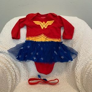 Wonder woman 3-6 month size bodysuit with a headband